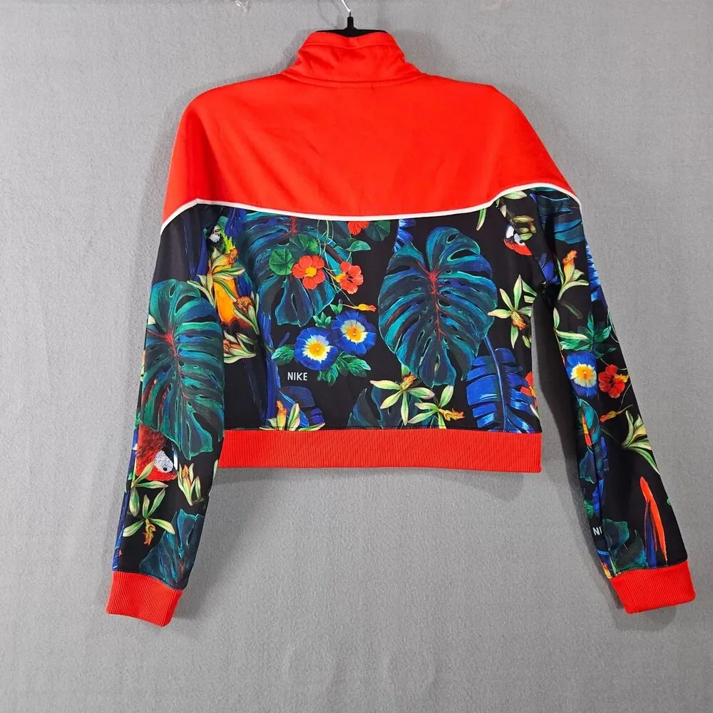 Nike Sports Tropical Full Zip Jacket Hyper Femme Embroidered Sz S Track Jacket